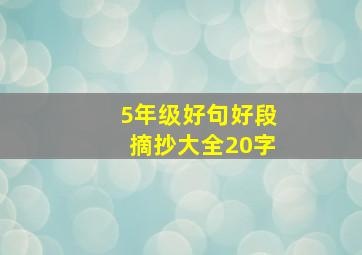 5年级好句好段摘抄大全20字