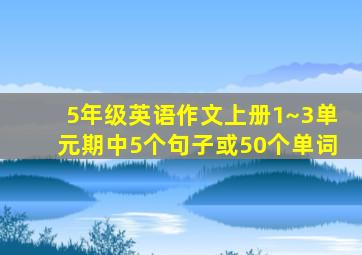 5年级英语作文上册1~3单元期中5个句子或50个单词