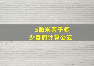 5微米等于多少目的计算公式