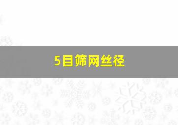 5目筛网丝径