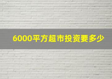 6000平方超市投资要多少