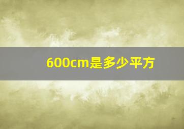 600cm是多少平方