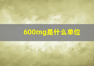 600mg是什么单位