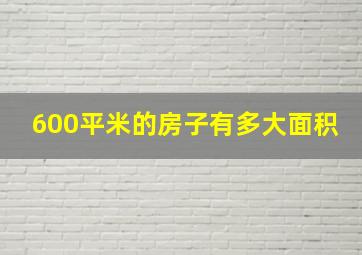 600平米的房子有多大面积