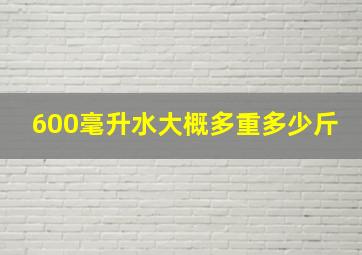 600毫升水大概多重多少斤