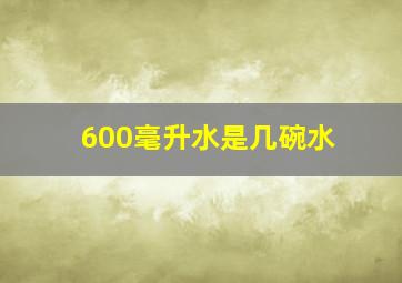 600毫升水是几碗水