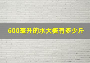 600毫升的水大概有多少斤