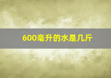 600毫升的水是几斤