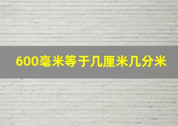 600毫米等于几厘米几分米