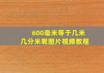 600毫米等于几米几分米呢图片视频教程