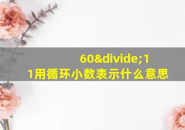 60÷11用循环小数表示什么意思