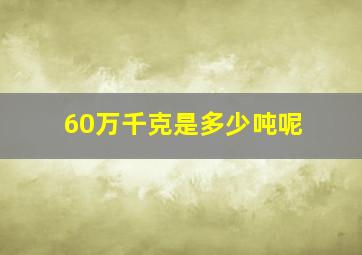 60万千克是多少吨呢