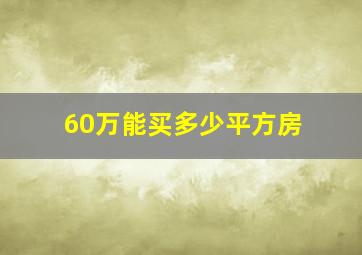 60万能买多少平方房