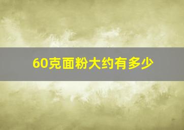 60克面粉大约有多少