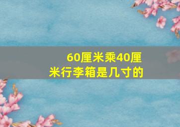 60厘米乘40厘米行李箱是几寸的