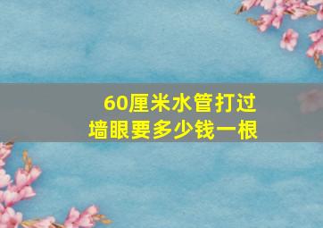 60厘米水管打过墙眼要多少钱一根