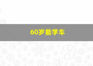 60岁能学车