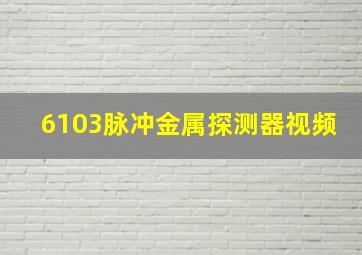 6103脉冲金属探测器视频