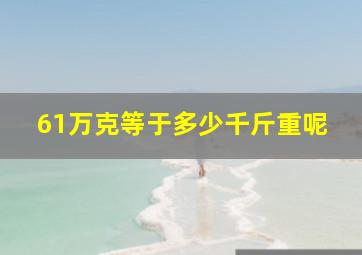 61万克等于多少千斤重呢