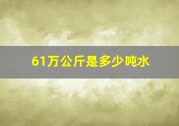 61万公斤是多少吨水