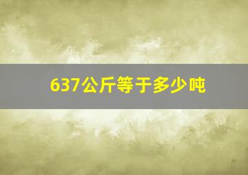 637公斤等于多少吨