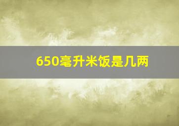 650毫升米饭是几两