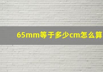 65mm等于多少cm怎么算