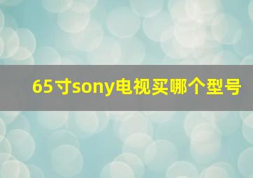 65寸sony电视买哪个型号