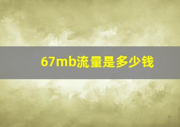 67mb流量是多少钱