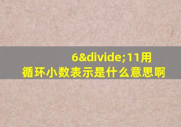 6÷11用循环小数表示是什么意思啊