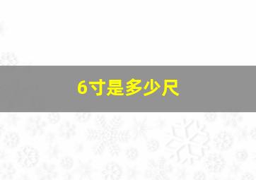 6寸是多少尺