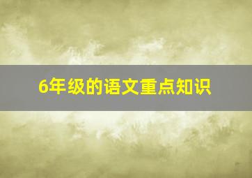 6年级的语文重点知识