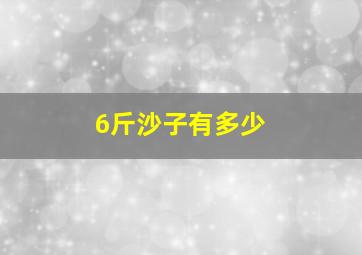 6斤沙子有多少