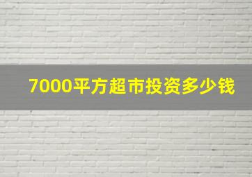 7000平方超市投资多少钱