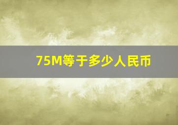 75M等于多少人民币