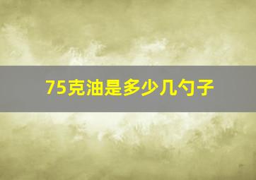 75克油是多少几勺子