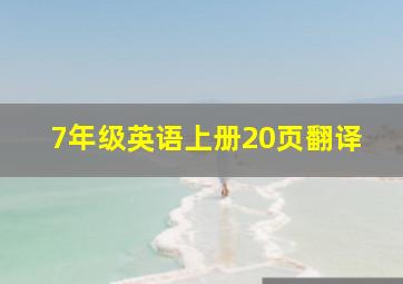 7年级英语上册20页翻译