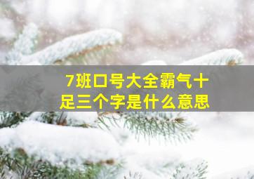 7班口号大全霸气十足三个字是什么意思