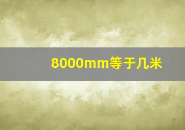 8000mm等于几米