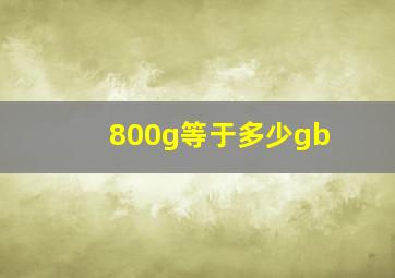 800g等于多少gb