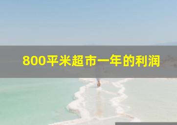 800平米超市一年的利润