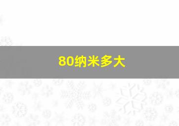 80纳米多大