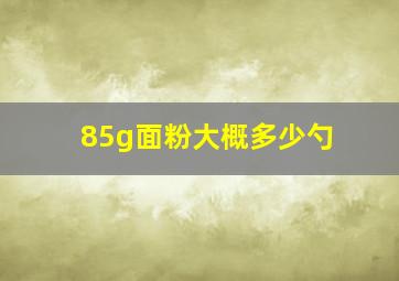 85g面粉大概多少勺