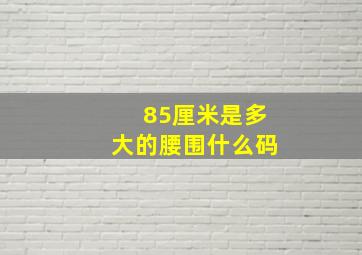 85厘米是多大的腰围什么码