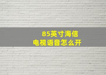 85英寸海信电视语音怎么开