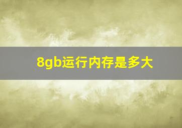 8gb运行内存是多大