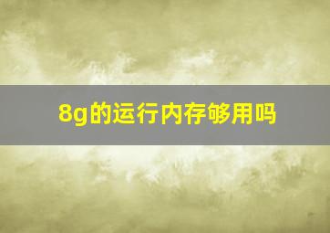 8g的运行内存够用吗