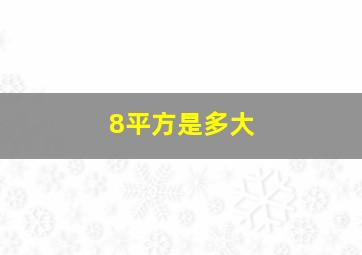 8平方是多大