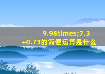 9.9×7.3+0.73的简便运算是什么