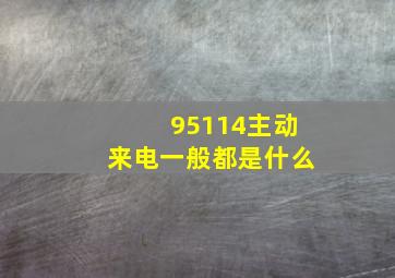 95114主动来电一般都是什么